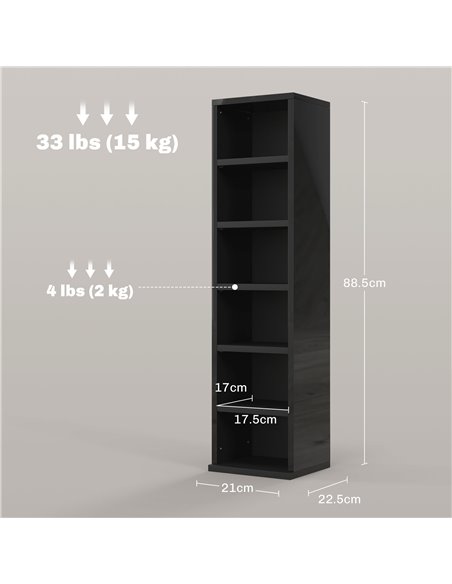 HOMCOM Set of Two 102 CD Storage Units - High Gloss Black 833-872V01BK - pic 94441 | FastDaddyshop