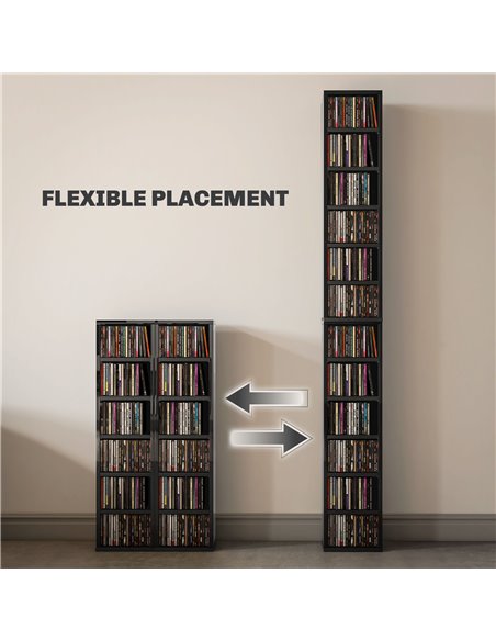 HOMCOM Set of Two 102 CD Storage Units - High Gloss Black 833-872V01BK - pic 94443 | FastDaddyshop