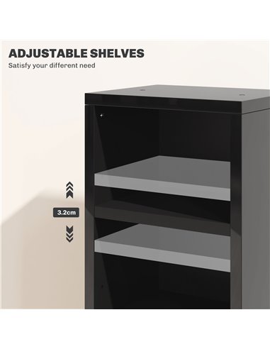 HOMCOM Set of Two 102 CD Storage Units - High Gloss Black 833-872V01BK