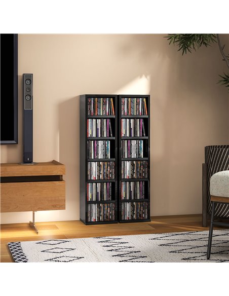 HOMCOM Set of Two 102 CD Storage Units - High Gloss Black 833-872V01BK - pic 94447 | FastDaddyshop