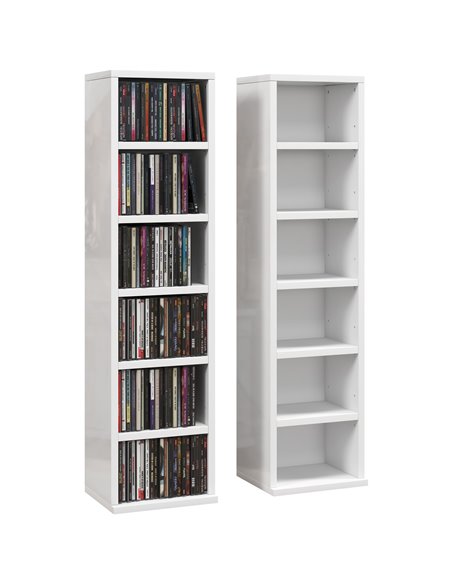 HOMCOM Set of Two 102 CD Storage Units - High Gloss White 833-872V01WT - pic 94448 | FastDaddyshop