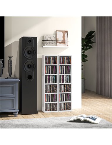 HOMCOM Set of Two 102 CD Storage Units - High Gloss White 833-872V01WT