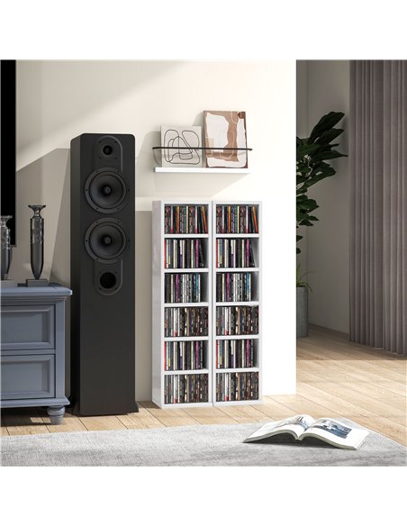 HOMCOM Set of Two 102 CD Storage Units - High Gloss White 833-872V01WT - pic 94449 | FastDaddyshop