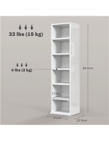 HOMCOM Set of Two 102 CD Storage Units - High Gloss White 833-872V01WT