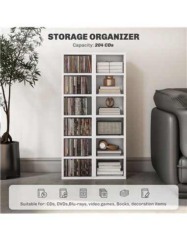 HOMCOM Set of Two 102 CD Storage Units - High Gloss White 833-872V01WT