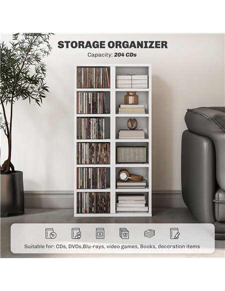 HOMCOM Set of Two 102 CD Storage Units - High Gloss White 833-872V01WT - pic 94451 | FastDaddyshop