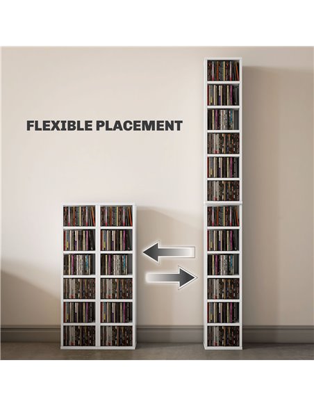 HOMCOM Set of Two 102 CD Storage Units - High Gloss White 833-872V01WT - pic 94452 | FastDaddyshop