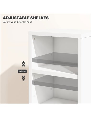 HOMCOM Set of Two 102 CD Storage Units - High Gloss White 833-872V01WT