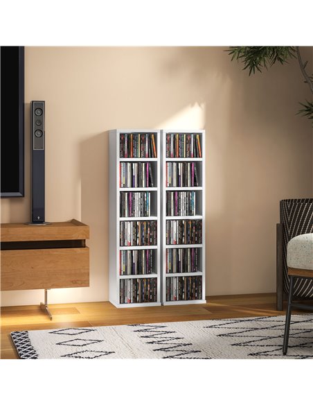 HOMCOM Set of Two 102 CD Storage Units - High Gloss White 833-872V01WT - pic 94456 | FastDaddyshop