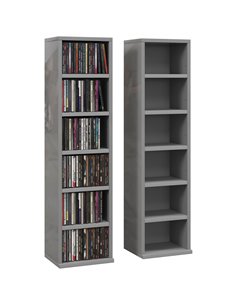 HOMCOM Set of Two 102 CD Storage Units - High Gloss Grey 833-872V01GY