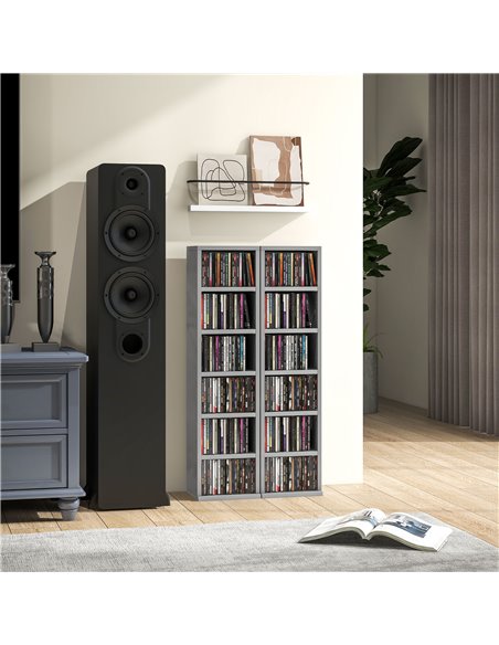 HOMCOM Set of Two 102 CD Storage Units - High Gloss Grey 833-872V01GY - pic 94458 | FastDaddyshop