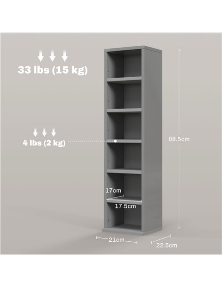HOMCOM Set of Two 102 CD Storage Units - High Gloss Grey 833-872V01GY - pic 94459 | FastDaddyshop