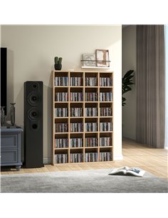 HOMCOM CD Storage Unit with Adjustable Shelves, 89 x 130.5 cm, Natural Wood Finish 831-040V80ND 2