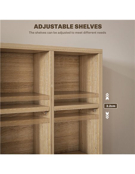 HOMCOM CD Storage Unit with Adjustable Shelves, 89 x 130.5 cm, Natural Wood Finish 831-040V80ND - pic 94470 | FastDaddyshop