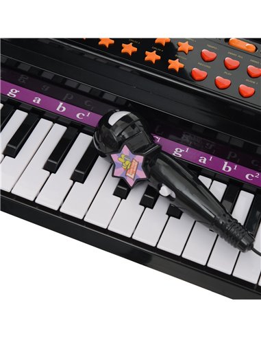 HOMCOM Mini Electronic Piano W/Stool-Black 390-003BK