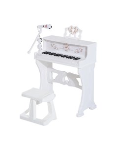 HOMCOM 37 Keys Kids Piano Mini Electronic Keyboard Light Kids Musical Instrument Educational Game Children Grand Piano Toy Set w