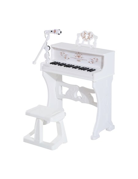 HOMCOM 37 Keys Kids Piano Mini Electronic Keyboard Light Kids Musical Instrument Educational Game Children Grand Piano Toy Set w - pic 94502 | FastDaddyshop