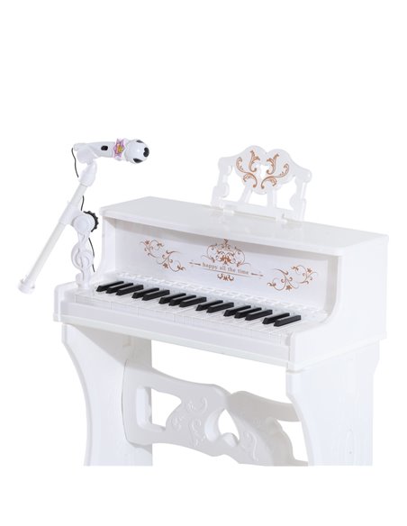 HOMCOM 37 Keys Kids Piano Mini Electronic Keyboard Light Kids Musical Instrument Educational Game Children Grand Piano Toy Set w - pic 94509 | FastDaddyshop