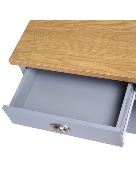 HOMCOM Coffee Table w/ 2 Drawers Open Display Wood Effect Tabletop Living Room Storage Retro Style Chic Polished Handles - pic 9451 | FastDaddyshop