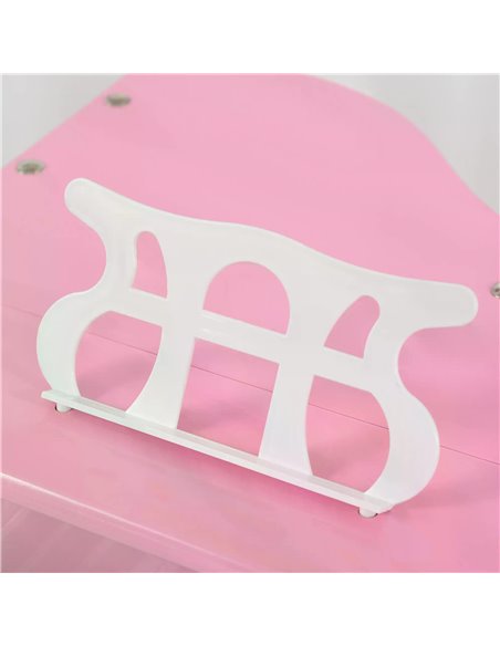 HOMCOM Modern Kids Piano 30 Keys Set of 2 Mini Toy for Child Grand Piano with Music Stand and Bench, Best Gifts Pink F12-005PK - pic 94518 | FastDaddyshop