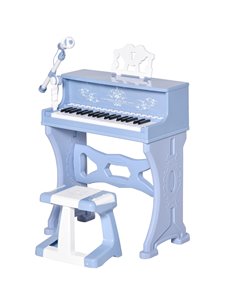 HOMCOM Mini Electronic Keyboard for Kids, 37 Keys Musical Instrument w/ Stool, Microphone & Educational Games, Light-Up Piano To