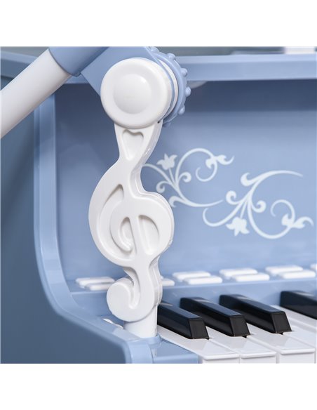 HOMCOM Mini Electronic Keyboard for Kids, 37 Keys Musical Instrument w/ Stool, Microphone & Educational Games, Light-Up Piano To - pic 94527 | FastDaddyshop