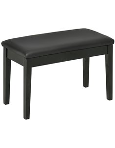 HOMCOM Traditional Piano Seat, Cushioned Keyboard Bench with Rubberwood Legs, Music Storage, Black F12-012V70BK