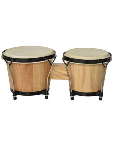 HOMCOM Wooden Bongo Drum Set w/ Sheepskin Drum Head, Percussion Instrument, Φ7.75" & Φ7" Drums, for Kids Adults, w/ Tuning Wrenc - pic 94583 | FastDaddyshop