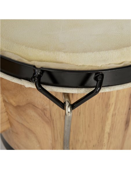 HOMCOM Wooden Bongo Drum Set w/ Sheepskin Drum Head, Percussion Instrument, Φ7.75" & Φ7" Drums, for Kids Adults, w/ Tuning Wrenc - pic 94590 | FastDaddyshop