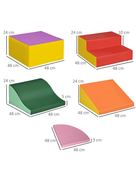 HOMCOM 6 Piece Soft Play Equipmemt for Kids Climb and Crawl, Red 3D0-016V01MX - pic 94666 | FastDaddyshop