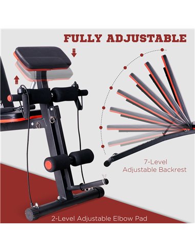 HOMCOM Foldable Adjustable Dumbbell Weight Lifting Sit Up Ab Bench Home Training Gym Incline Flat Multiuse Workout Exercise Fitn