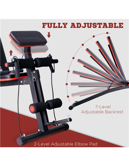 HOMCOM Foldable Adjustable Dumbbell Weight Lifting Sit Up Ab Bench Home Training Gym Incline Flat Multiuse Workout Exercise Fitn - pic 94748 | FastDaddyshop