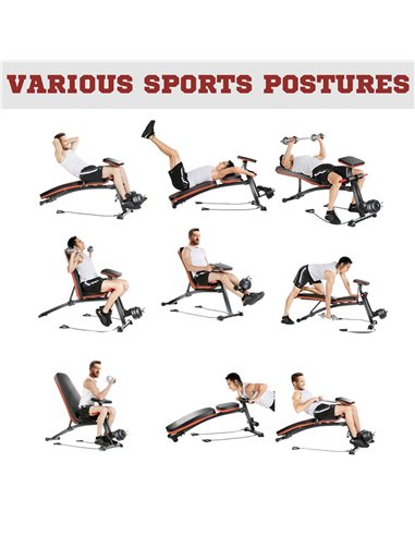 HOMCOM Foldable Adjustable Dumbbell Weight Lifting Sit Up Ab Bench Home Training Gym Incline Flat Multiuse Workout Exercise Fitn