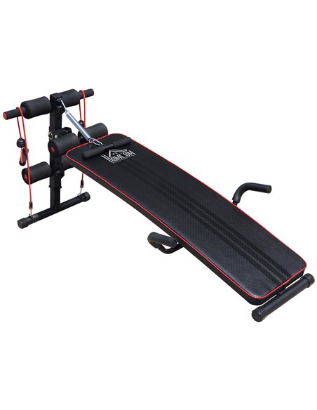 HOMCOM Durable Steel Sit Up Bench for Home Gym Fitness, Adjustable Workout Equipment, Black and Red A91-072 - pic 94754 | FastDaddyshop