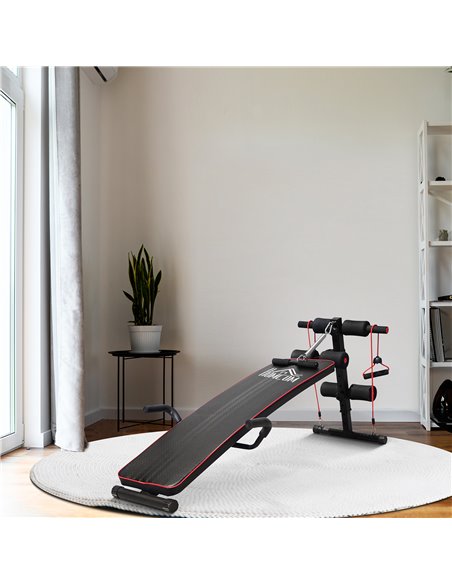 HOMCOM Durable Steel Sit Up Bench for Home Gym Fitness, Adjustable Workout Equipment, Black and Red A91-072 - pic 94755 | FastDaddyshop