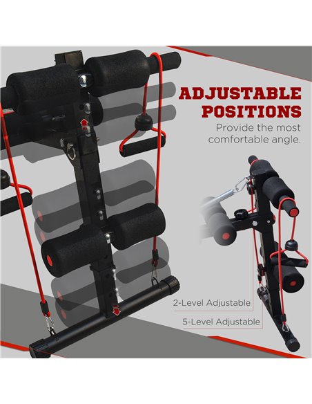 HOMCOM Durable Steel Sit Up Bench for Home Gym Fitness, Adjustable Workout Equipment, Black and Red A91-072 - pic 94758 | FastDaddyshop