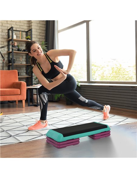 HOMCOM Aerobic Step Platform: Adjustable 3-Level Exercise Stepper with Non-Slip Surface, Compact Fitness, Ebony Black A90-210 - pic 94789 | FastDaddyshop