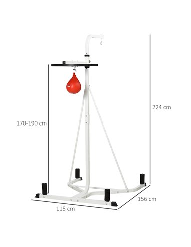 HOMCOM Free-Standing Speed Bag Boxing Platform Punch Bag Fitness Station Stand A91-116