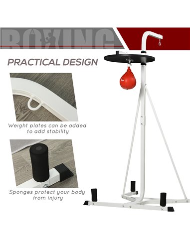 HOMCOM Free-Standing Speed Bag Boxing Platform Punch Bag Fitness Station Stand A91-116