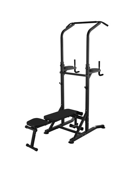 HOMCOM Multifunction Power Tower w/ Bench Home Workout Dip Station Push-up Bars Fitness Equipment Office Gym Training A91-092BK - pic 94799 | FastDaddyshop
