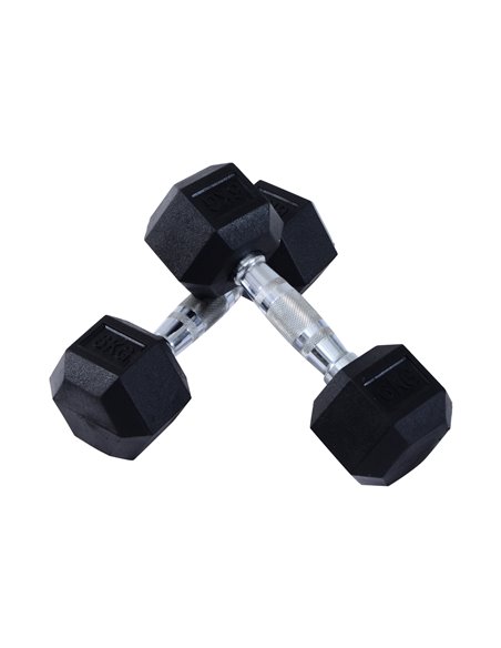 HOMCOM Hex Dumbbells Set Rubber Dumbbells Weight Lifting Equipment Fitness Home Gym A91-017V01 - pic 94808 | FastDaddyshop