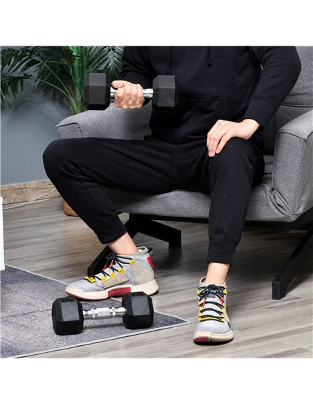 HOMCOM Hex Dumbbells Set Rubber Dumbbells Weight Lifting Equipment Fitness Home Gym A91-017V01 - pic 94809 | FastDaddyshop