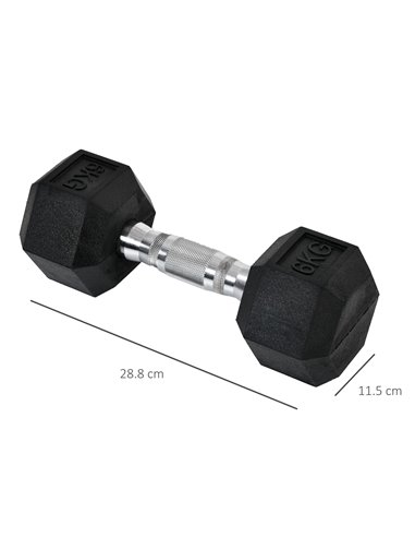 HOMCOM Hex Dumbbells Set Rubber Dumbbells Weight Lifting Equipment Fitness Home Gym A91-017V01