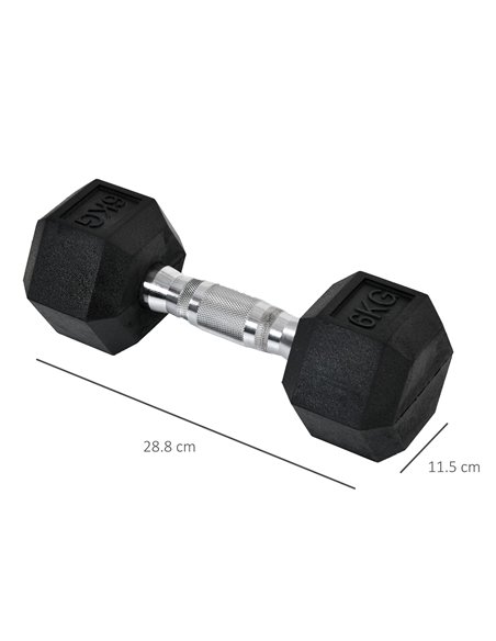 HOMCOM Hex Dumbbells Set Rubber Dumbbells Weight Lifting Equipment Fitness Home Gym A91-017V01 - pic 94810 | FastDaddyshop