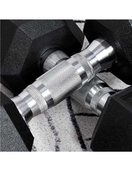 HOMCOM Hex Dumbbells Set Rubber Dumbbells Weight Lifting Equipment Fitness Home Gym A91-017V01 - pic 94815 | FastDaddyshop