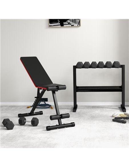 HOMCOM Rubber Hex Dumbbells, Sports Hex Weights Sets, Home Gym Fitness, Hexagonal Dumbbells Kit Weight Lifting Exercise (2 x 8kg - pic 94825 | FastDaddyshop