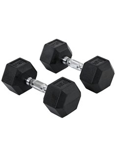 HOMCOM Hex Dumbbells Set Rubber Dumbbells Weight Lifting Equipment Fitness Home Gym A91-019V01