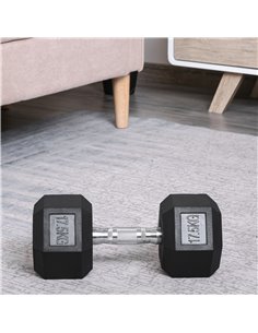 HOMCOM Single Rubber Hex Dumbbell, 17.5KG, Portable Hand Weight for Fitness, Home Gym Workout Equipment A91-022V01 2