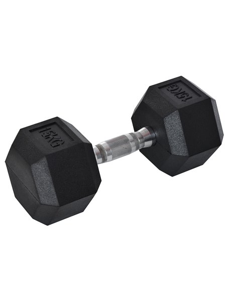 HOMCOM 15KG Single Rubber Hex Dumbbell Portable Hand Weights Dumbbell Home Gym Workout Fitness Hand Dumbbell A91-021V01 - pic 94862 | FastDaddyshop