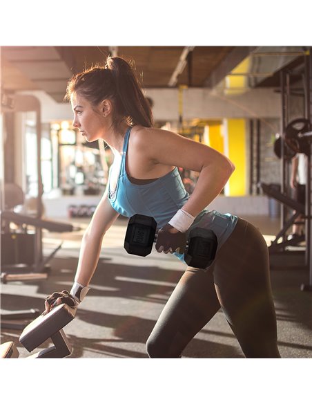 HOMCOM 15KG Single Rubber Hex Dumbbell Portable Hand Weights Dumbbell Home Gym Workout Fitness Hand Dumbbell A91-021V01 - pic 94863 | FastDaddyshop